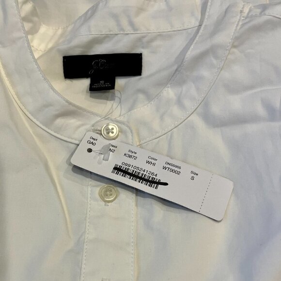 J. Crew Women's Cotton Tuxedo Popover Top shirt K3872 White S - Picture 4 of 4